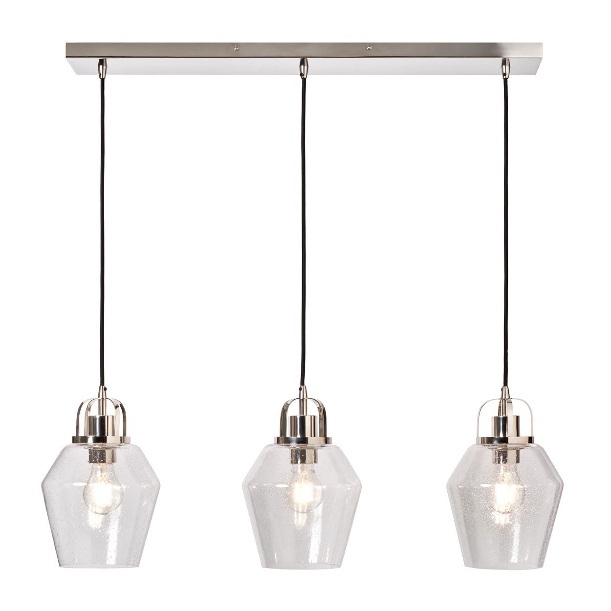 Merrien 3 Light Diner Bar Pendant Polished Nickel