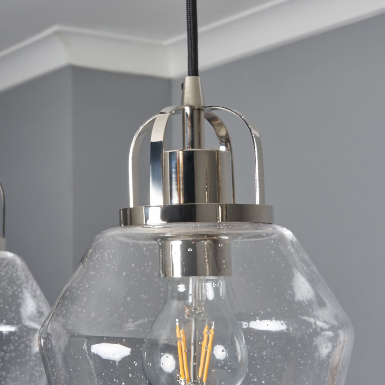 Merrien 3 Light Diner Bar Pendant Polished Nickel