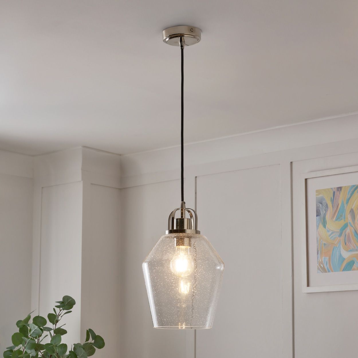 Merrien 1 Light Pendant Polished Nickel