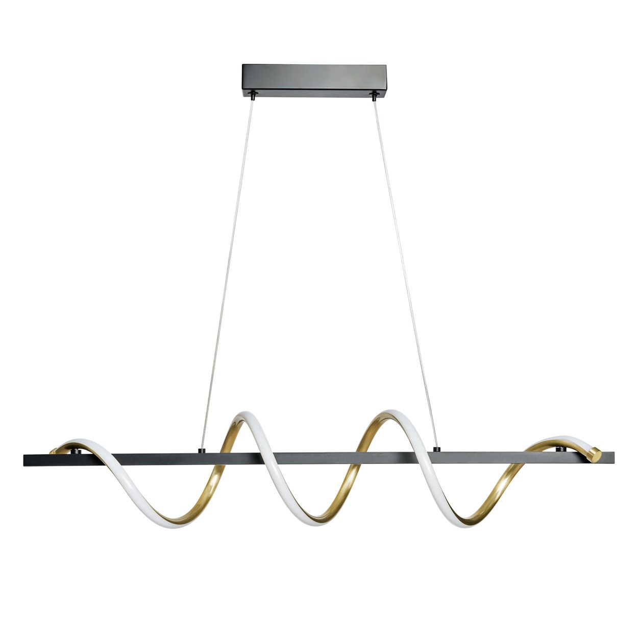 Mallow Led Spiral Diner Pendant Black & Brass