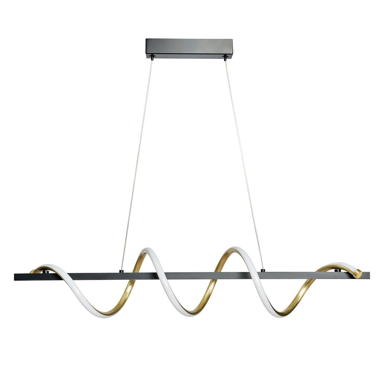Mallow Led Spiral Diner Pendant Black & Brass