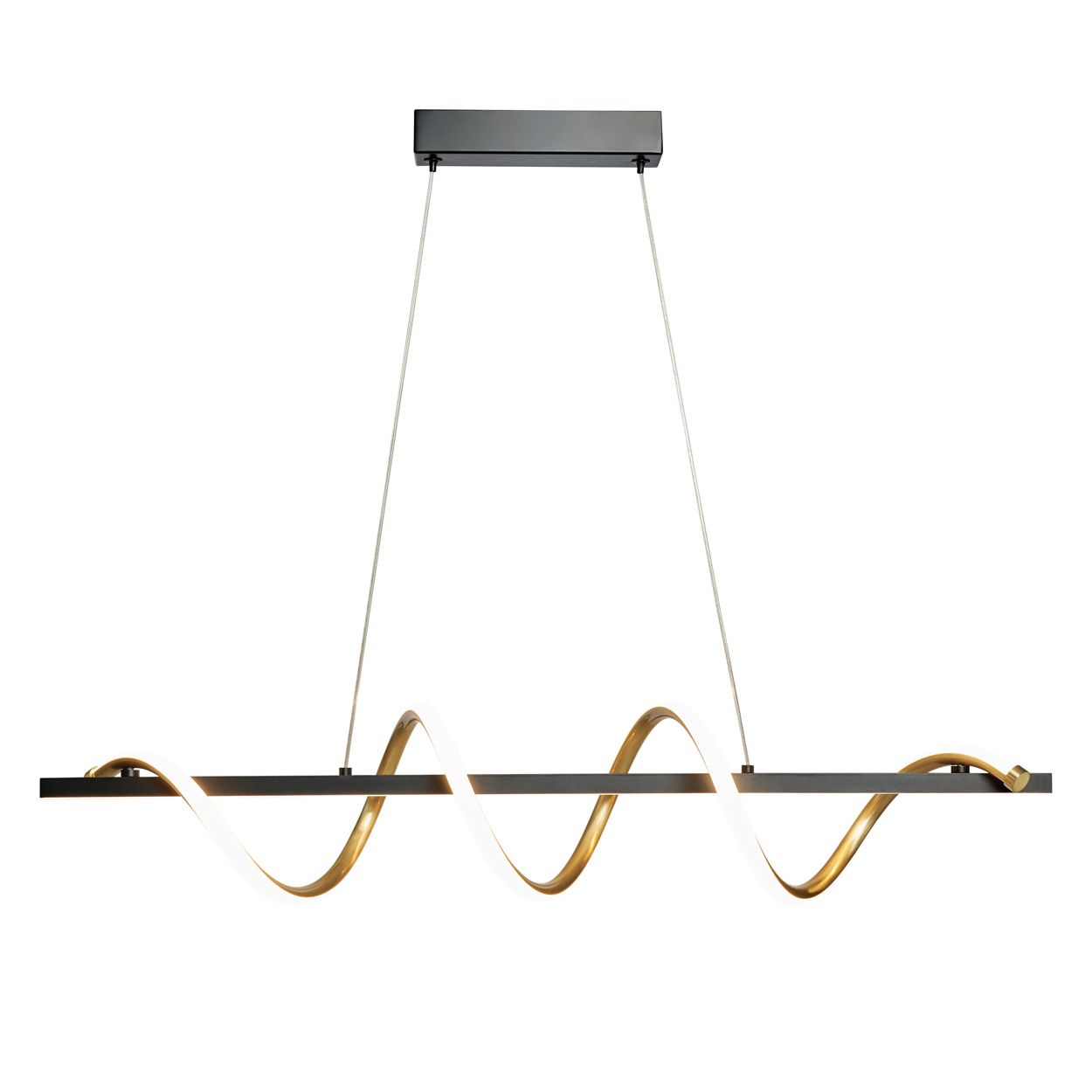 Mallow Led Spiral Diner Pendant Black & Brass