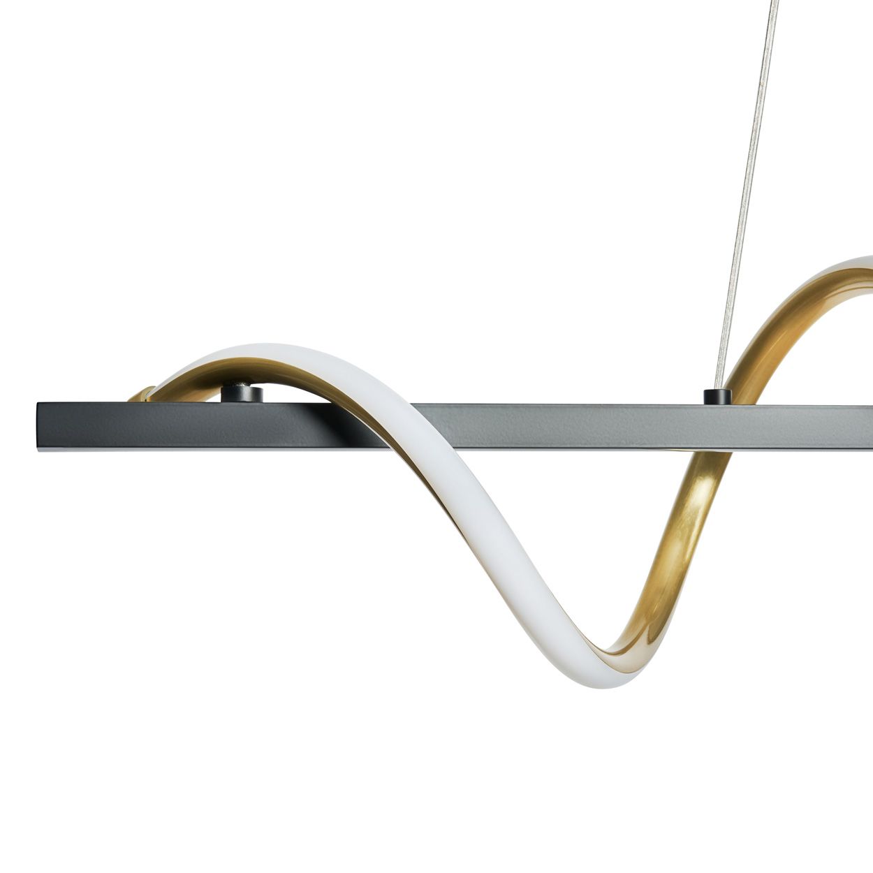 Mallow Led Spiral Diner Pendant Black & Brass
