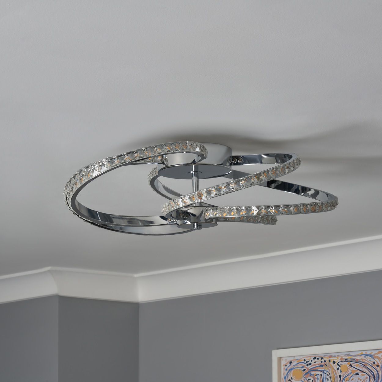 Austell Swirl Led Flush Chrome
