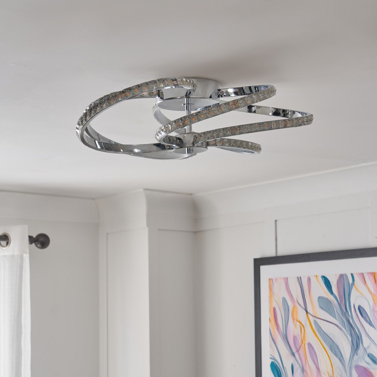 Austell Swirl Led Flush Chrome
