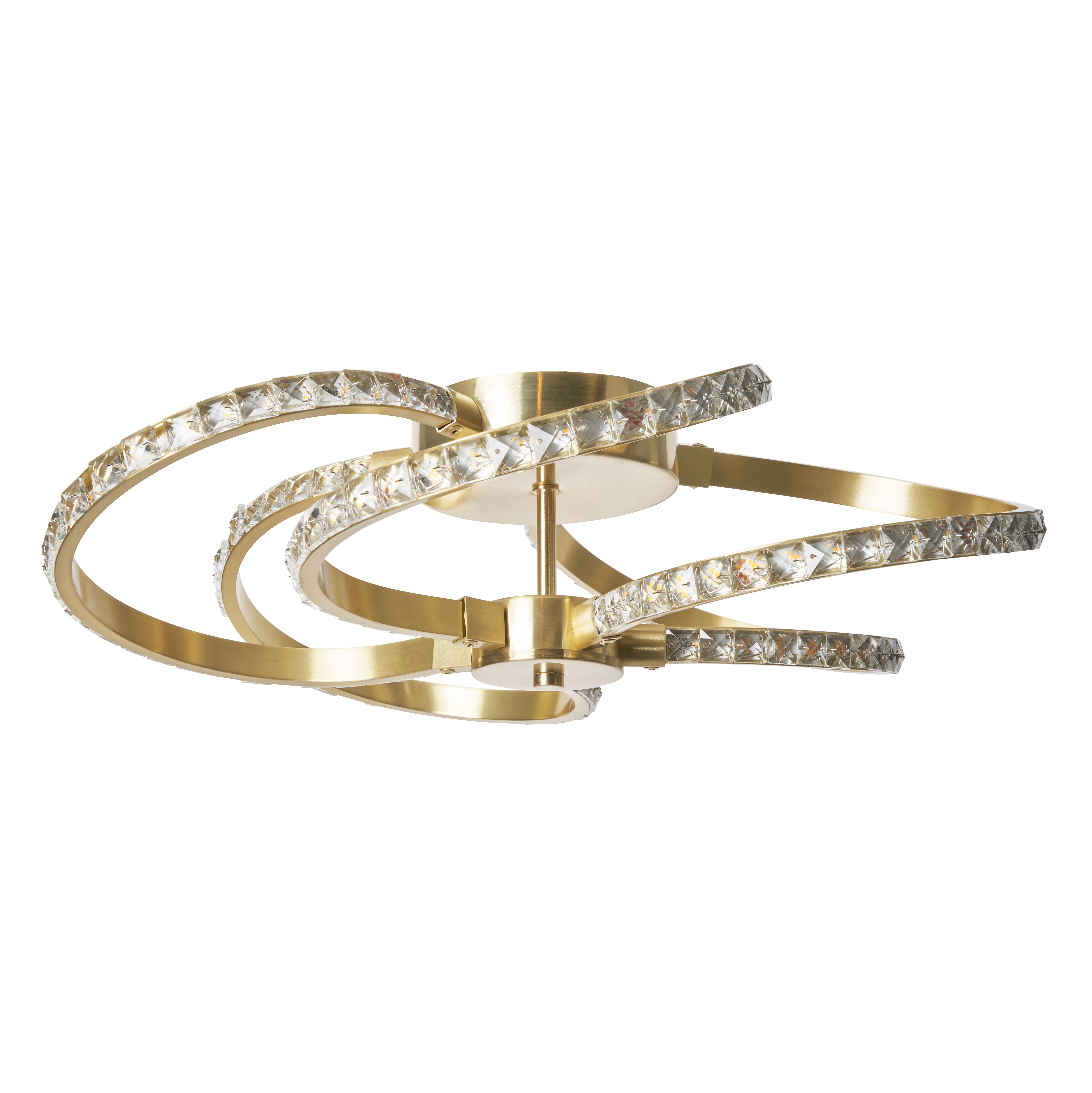 Austell Swirl Led Flush Satin Brass