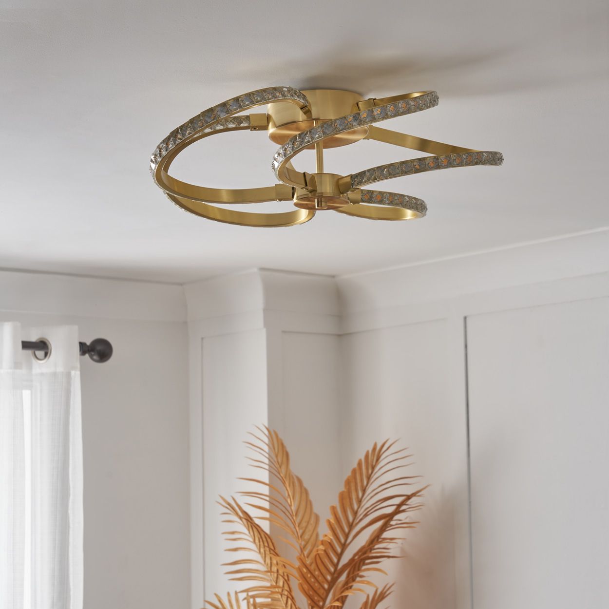 Austell Swirl Led Flush Satin Brass