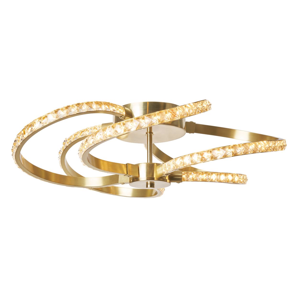 Austell Swirl Led Flush Satin Brass