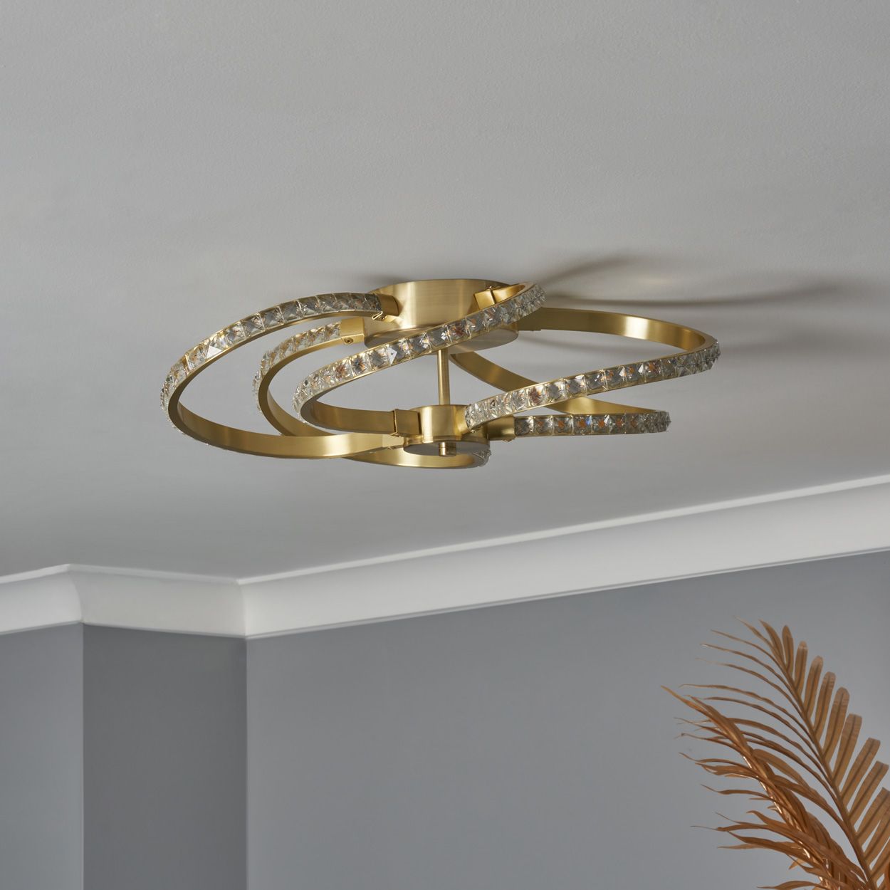 Austell Swirl Led Flush Satin Brass