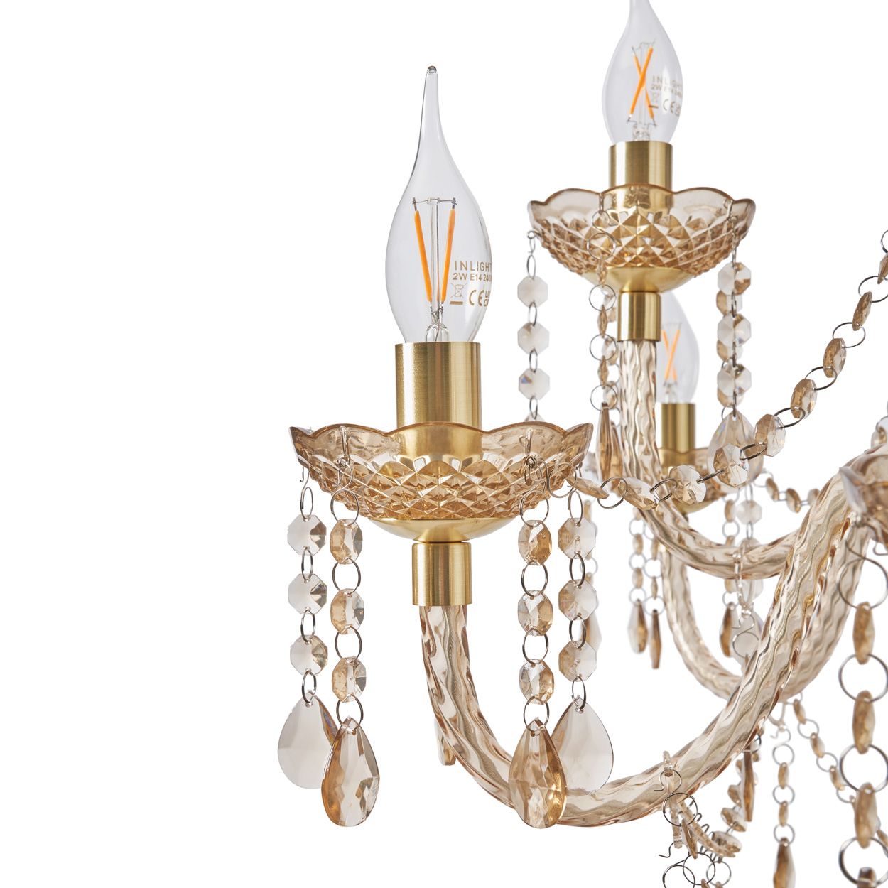 Riviere 9 Light Chandelier Satin Brass