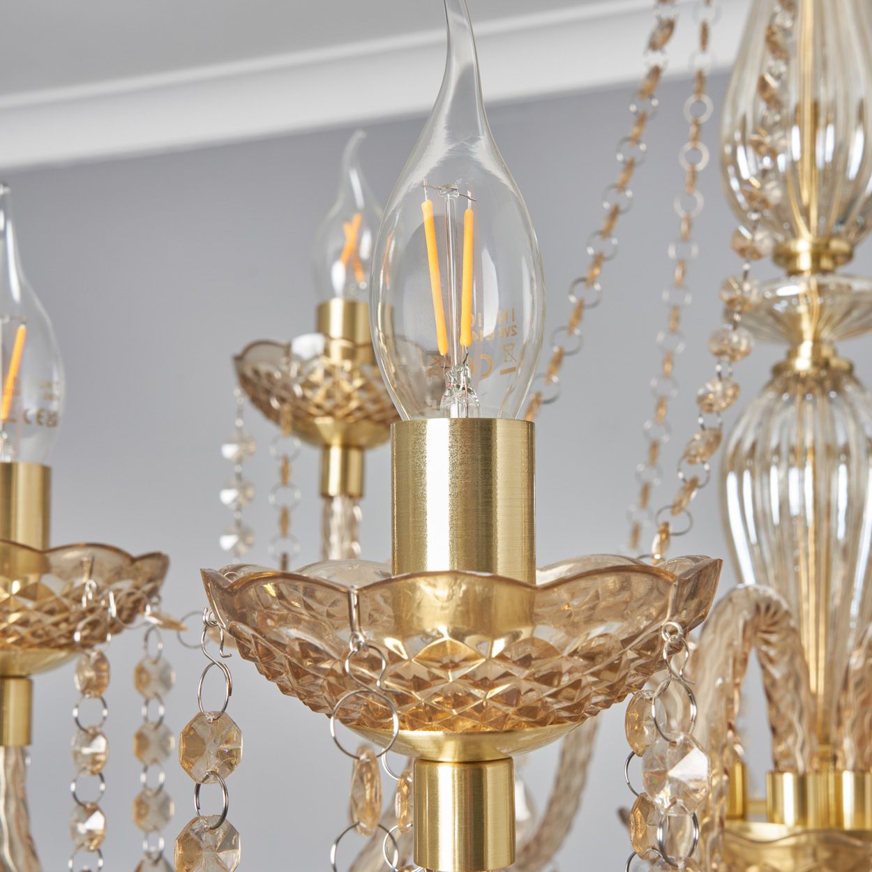 Riviere 9 Light Chandelier Satin Brass