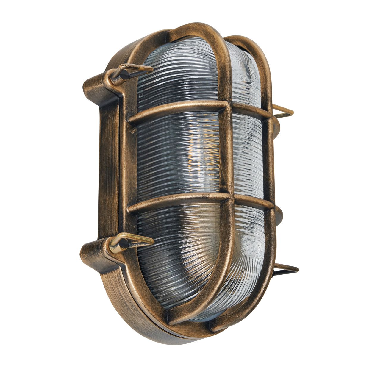 Mellor Caged Oval Bulkhead Ip44 Gold