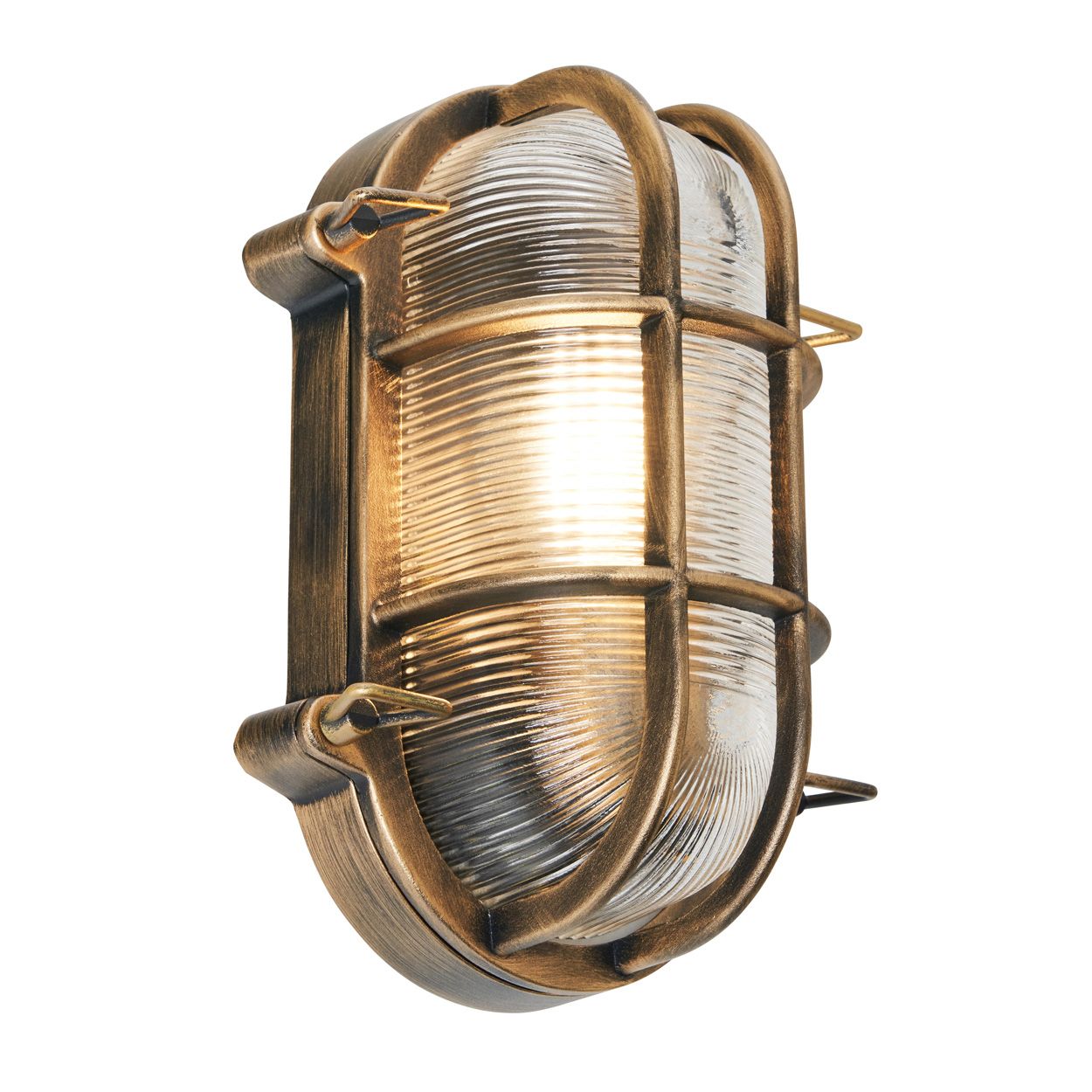 Mellor Caged Oval Bulkhead Ip44 Gold