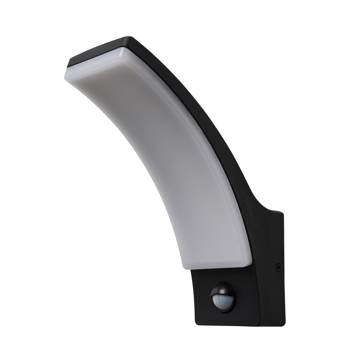 Axel 12W Led Curved Wall Light Pir Ip65 Black