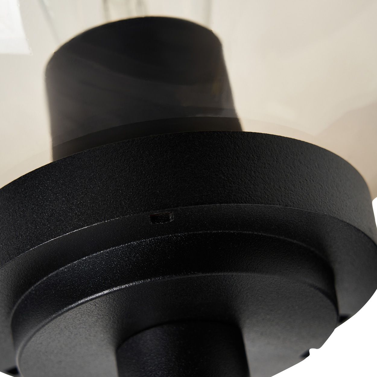 Wemlow 1 X E27 Globe Wall Light Ip44 Black/Smoke