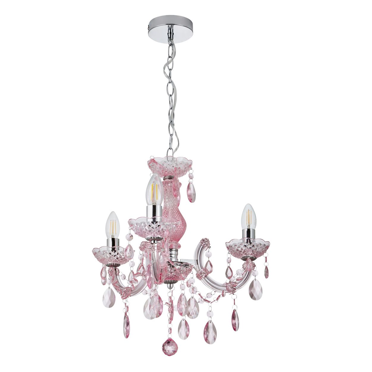 Marie Therese 3 Light Chandelier Pink