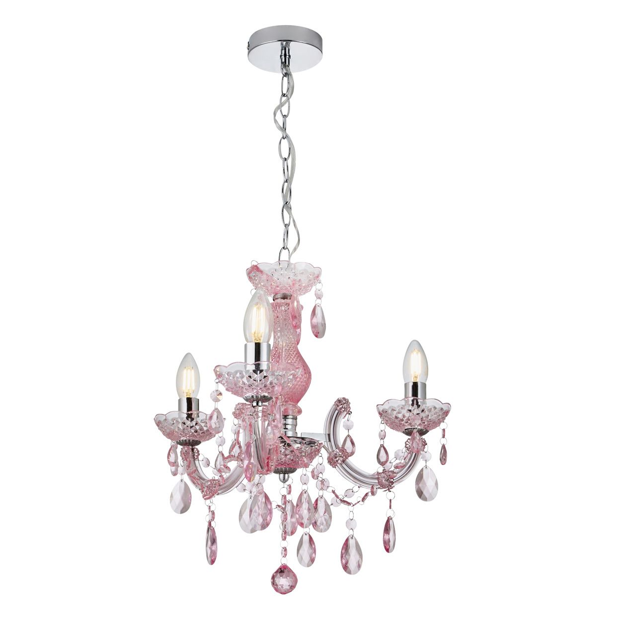 Marie Therese 3 Light Chandelier Pink