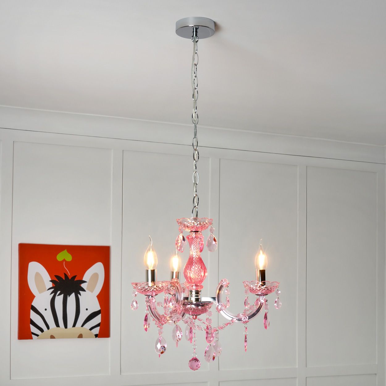Marie Therese 3 Light Chandelier Pink
