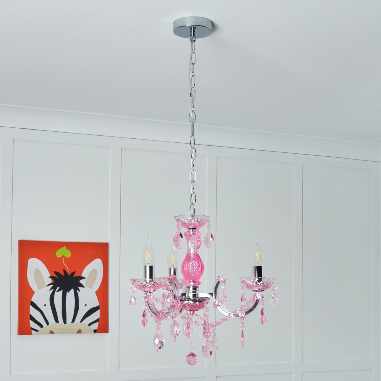 Marie Therese 3 Light Chandelier Pink