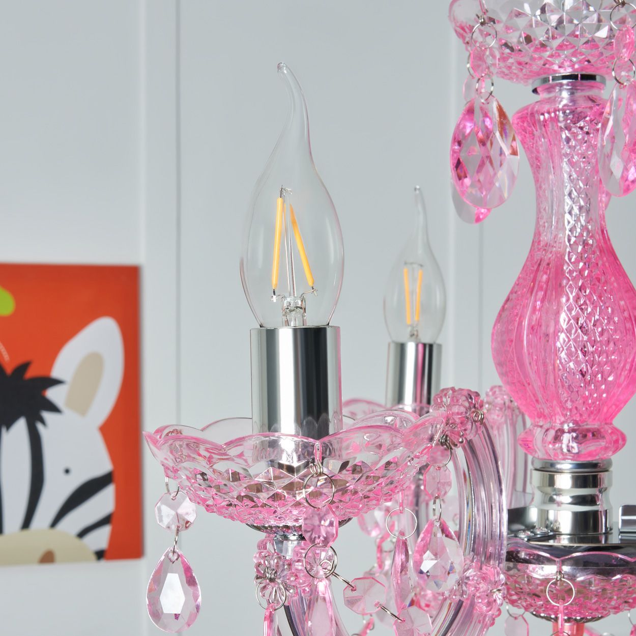 Marie Therese 3 Light Chandelier Pink