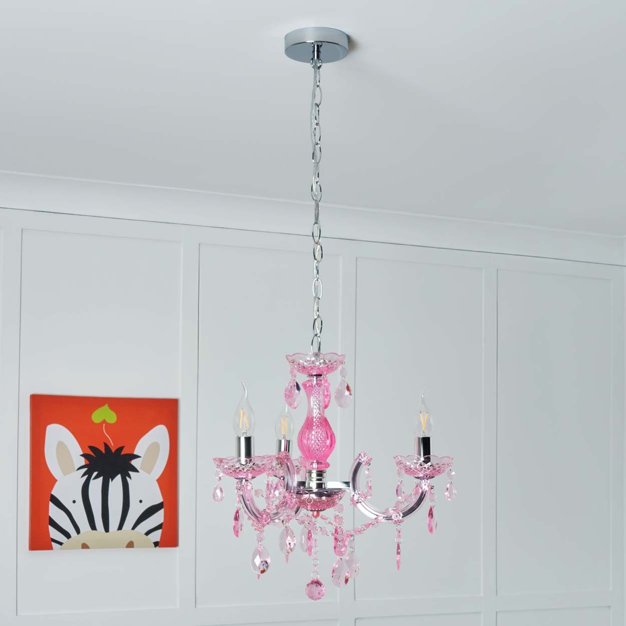 Marie Therese 3 Light Chandelier Pink