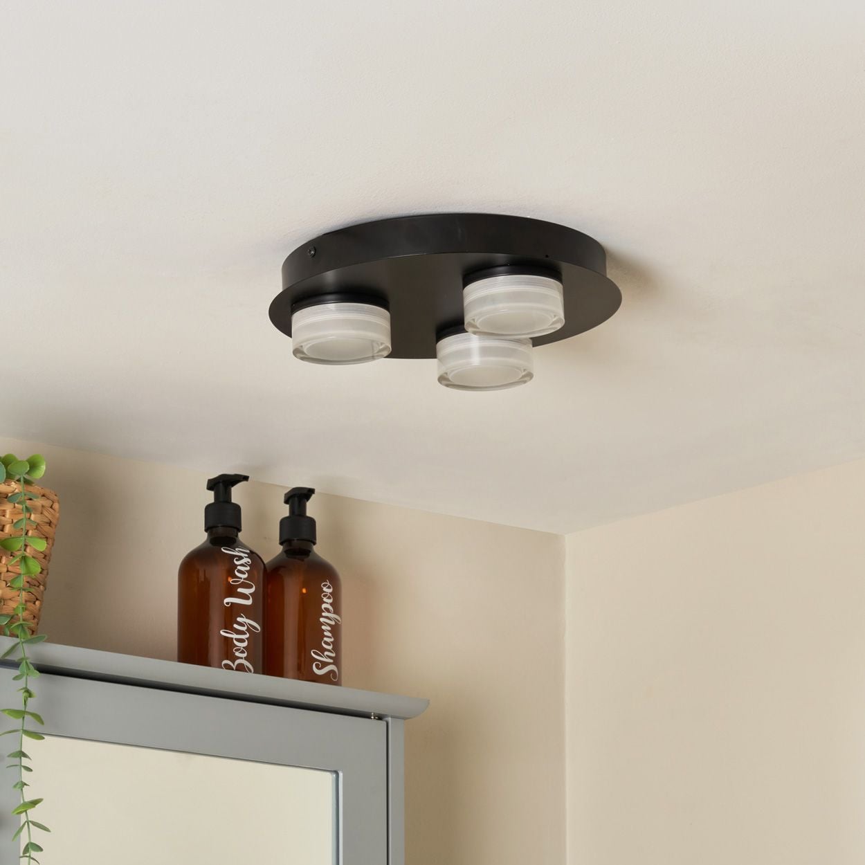 Sena 3 Plate Led Flush Black