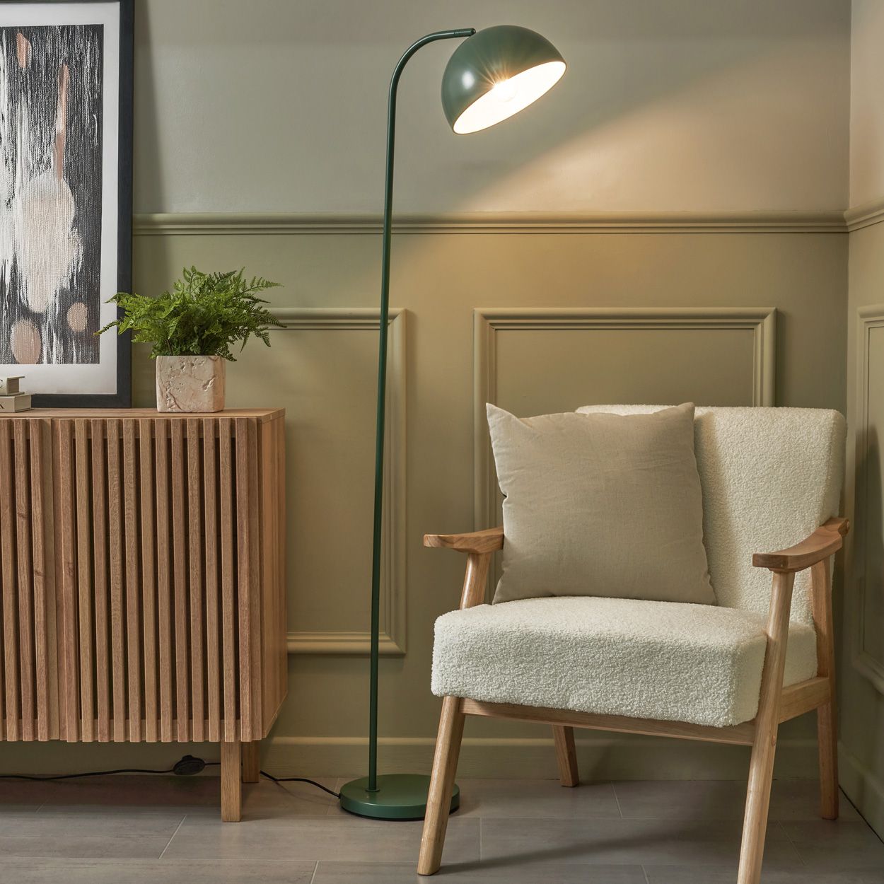 Bolsena Dome Floor Lamp Green