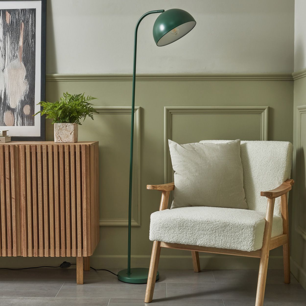 Bolsena Dome Floor Lamp Green