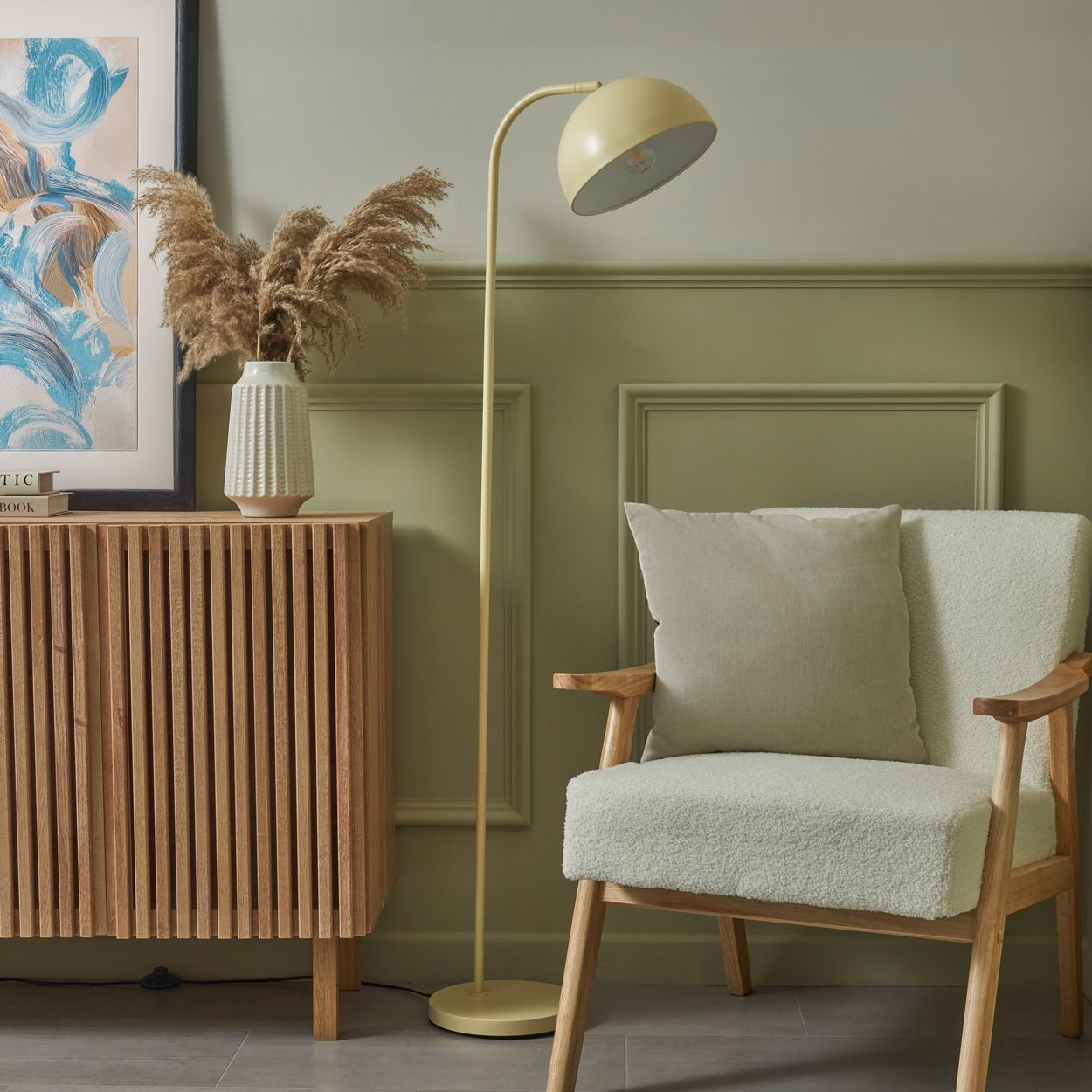 Bolsena Dome Floor Lamp Banana Crepe