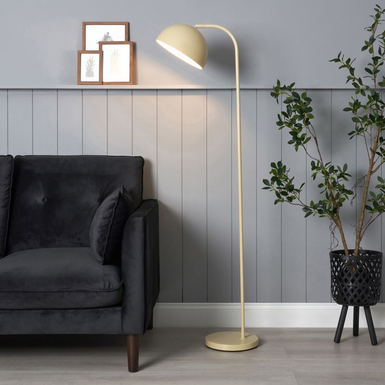 Bolsena Dome Floor Lamp Banana Crepe