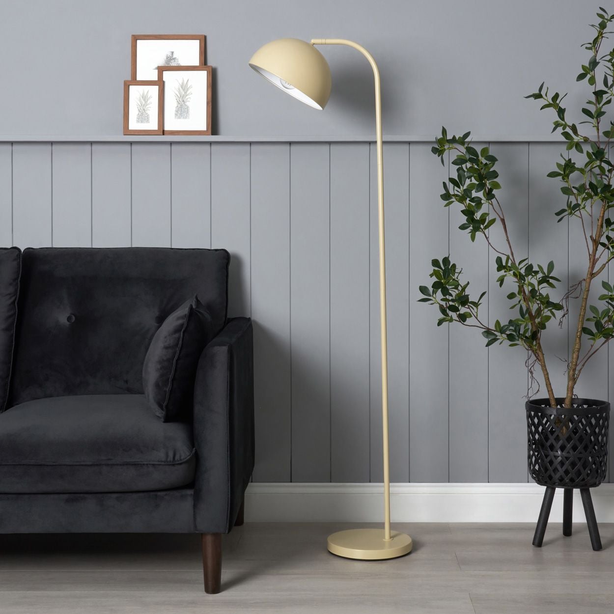 Bolsena Dome Floor Lamp Banana Crepe