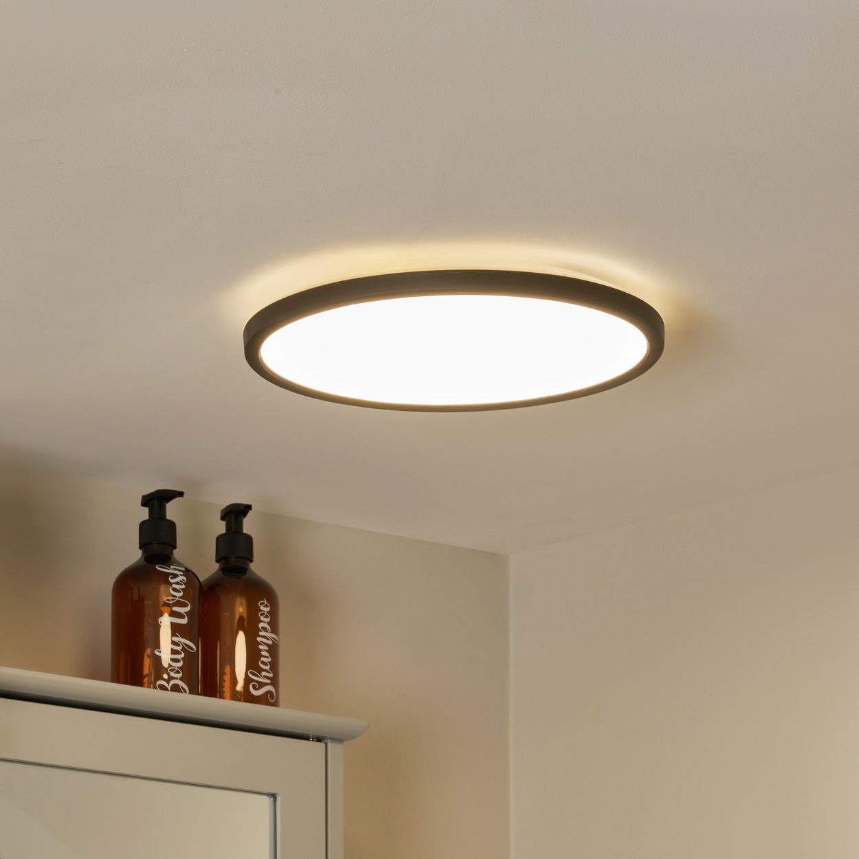 Savio Slim Led Flush 3 X Cct Ip44 Matt Black