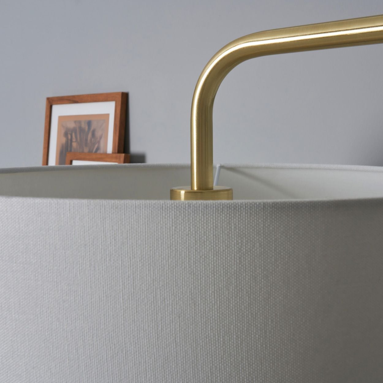 Ferraro Curved Floor Lamp Satin Brass
