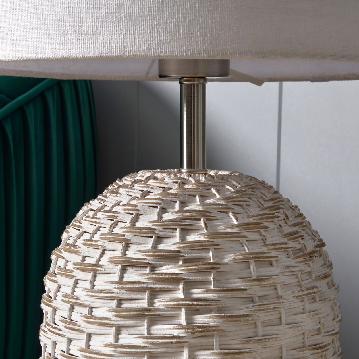 Novaro Rattan Floor Lamp White