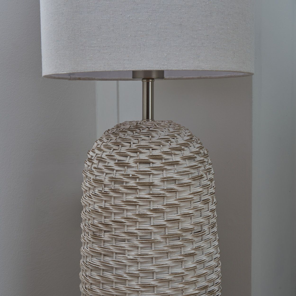 Novaro Rattan Floor Lamp White