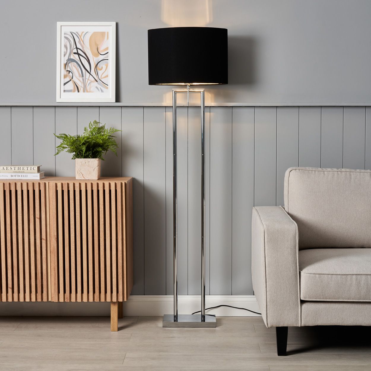 Lonton Hotel Floor Lamp Chrome