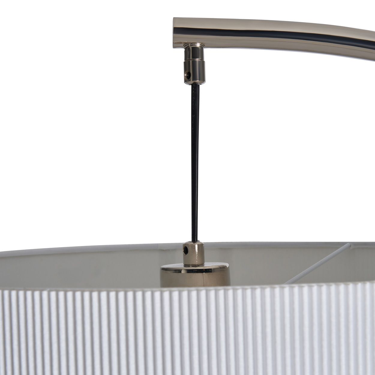 Ordino Marble Base Curved Floor Lamp Nickel