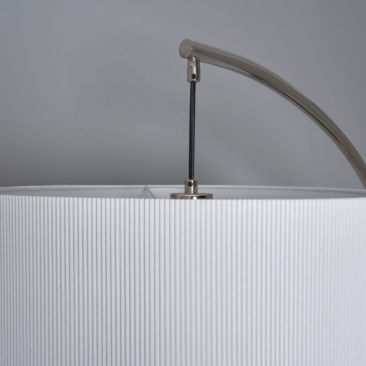 Ordino Marble Base Curved Floor Lamp Nickel