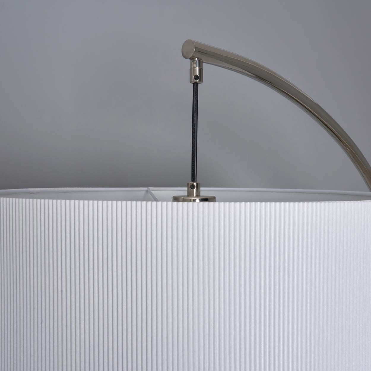 Ordino Marble Base Curved Floor Lamp Nickel