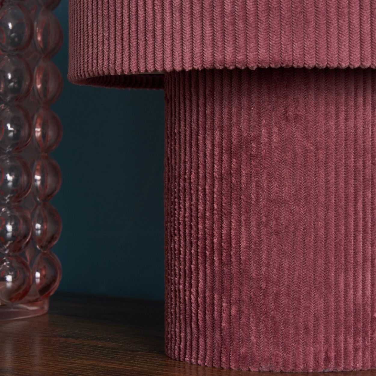 Glodwick Corduroy Table Lamp Burgundy