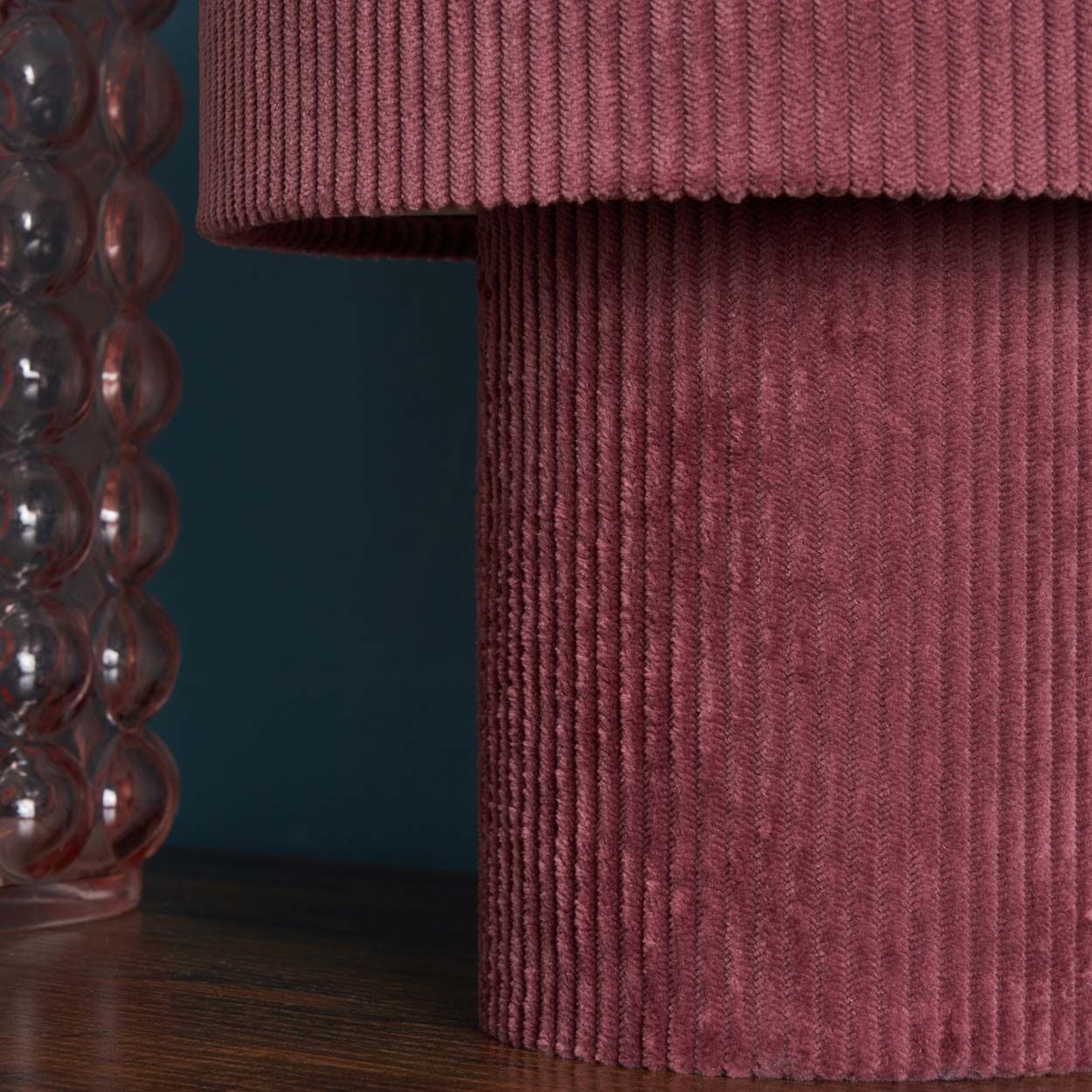 Glodwick Corduroy Table Lamp Burgundy