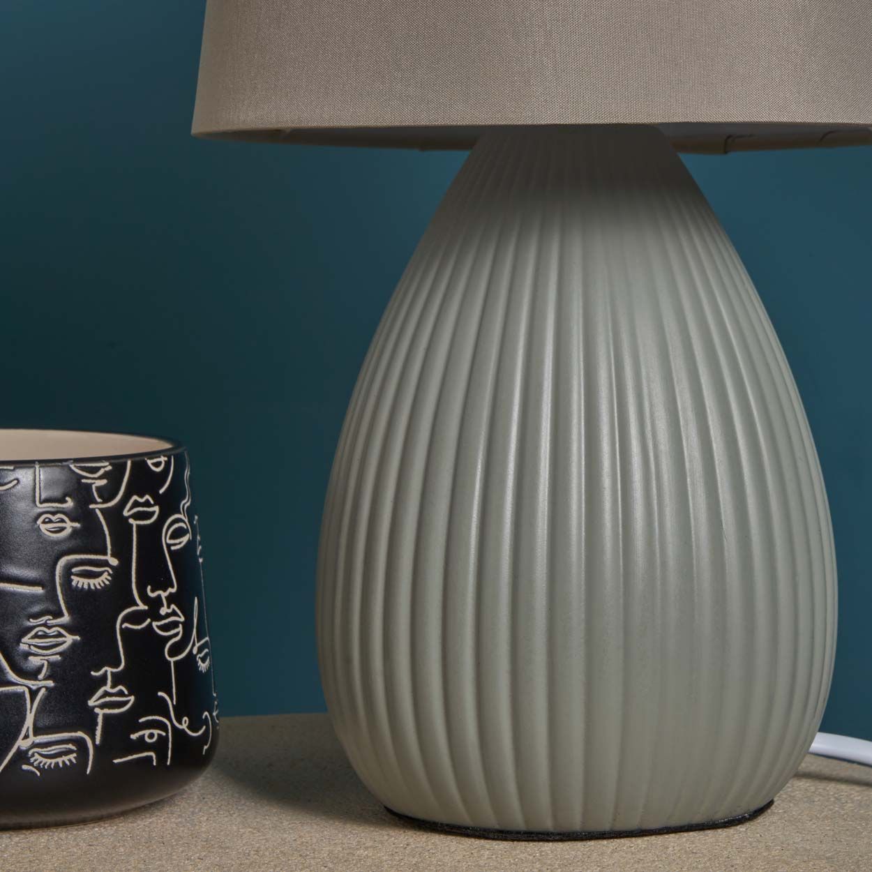 Delph Ceramic Table Lamp Light Grey