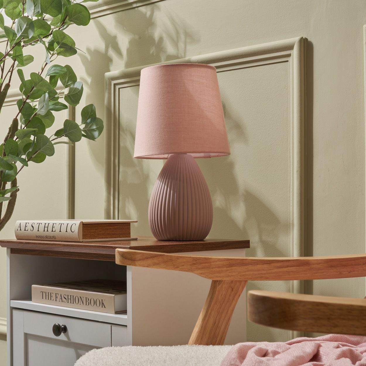 Delph Ceramic Table Lamp Dusty Pink