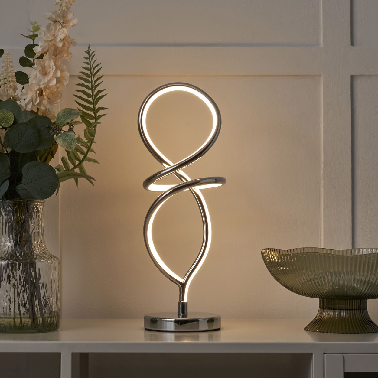 Adel Led Spiral Table Lamp Chrome
