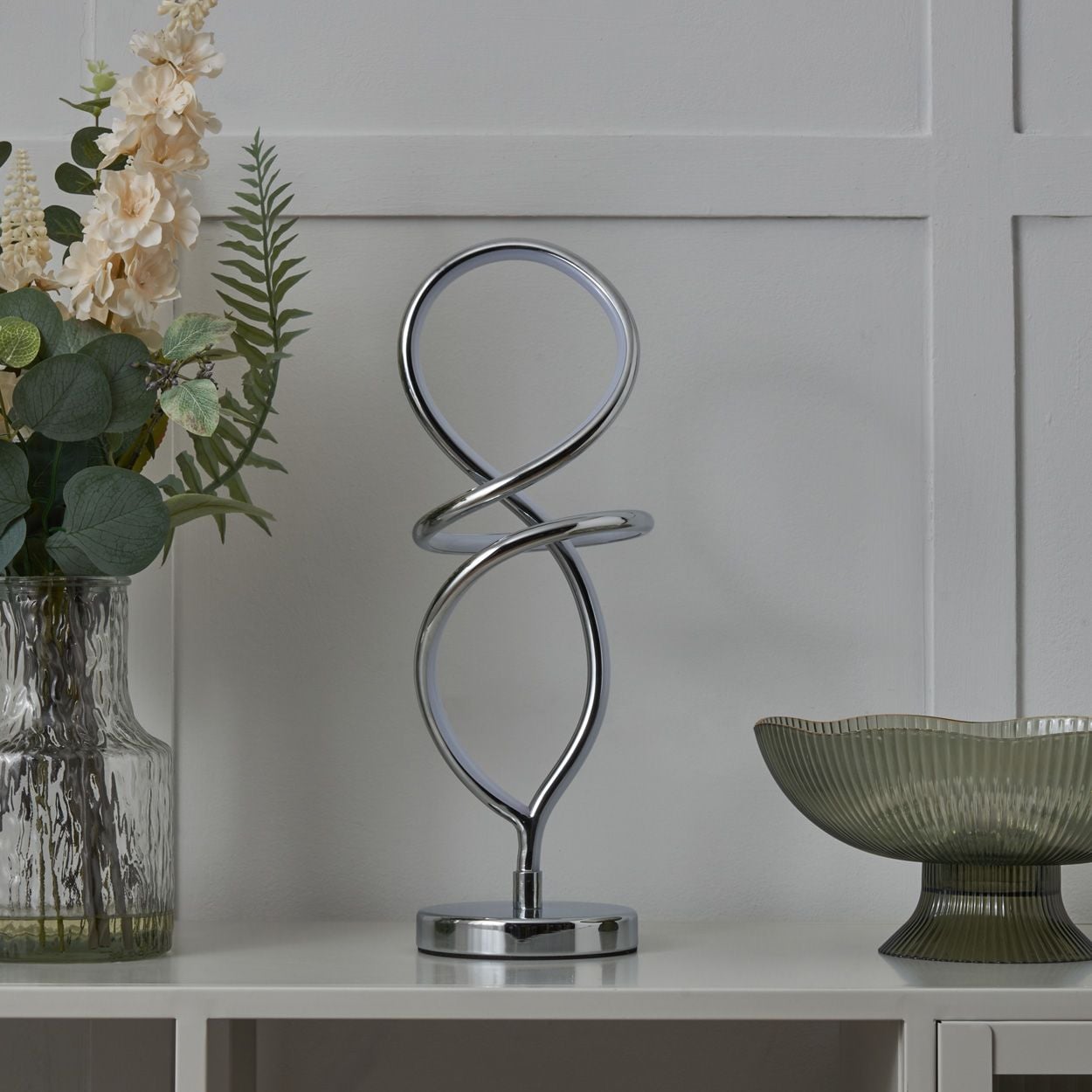 Adel Led Spiral Table Lamp Chrome
