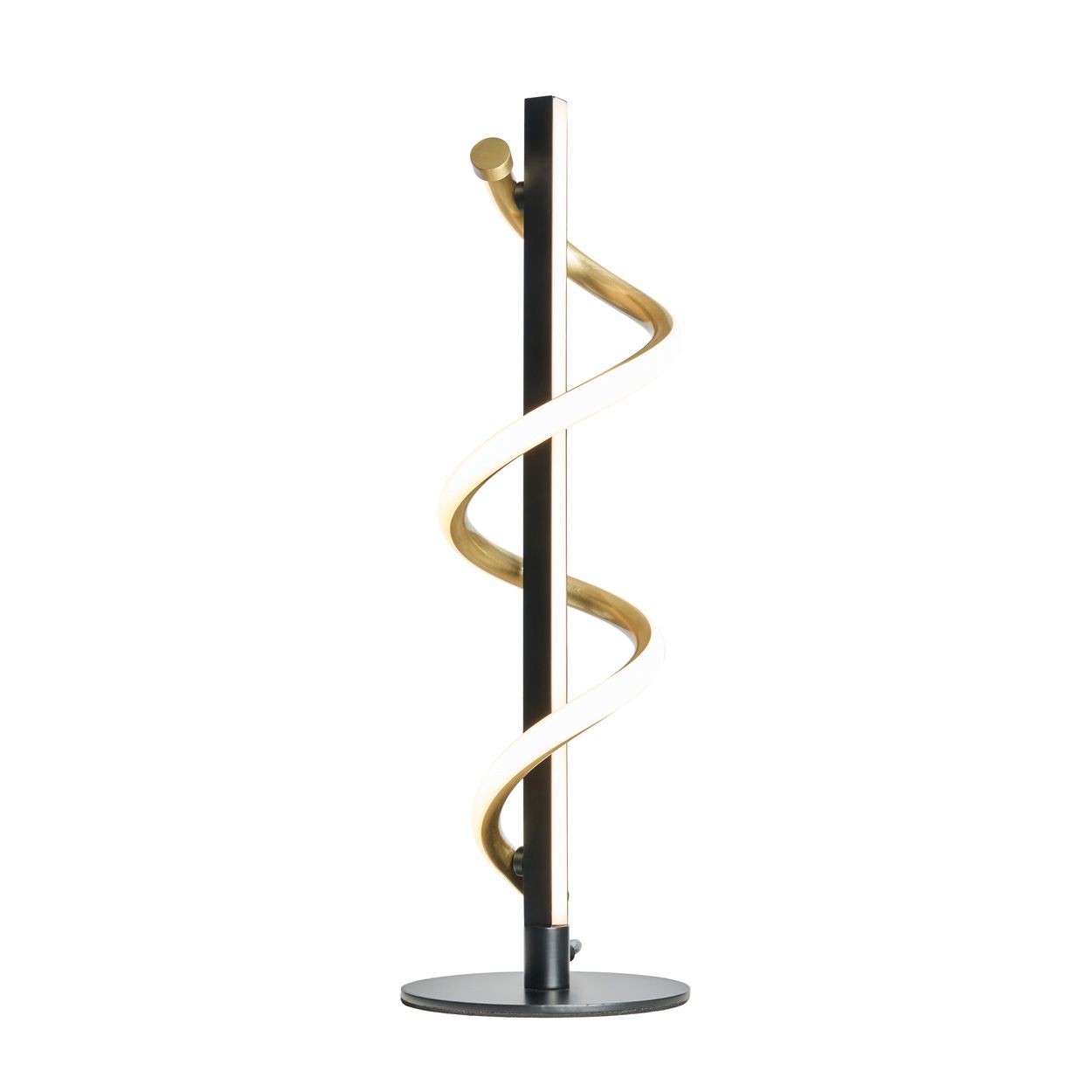 Mallow Led Spiral Table Lamp Black & Brass