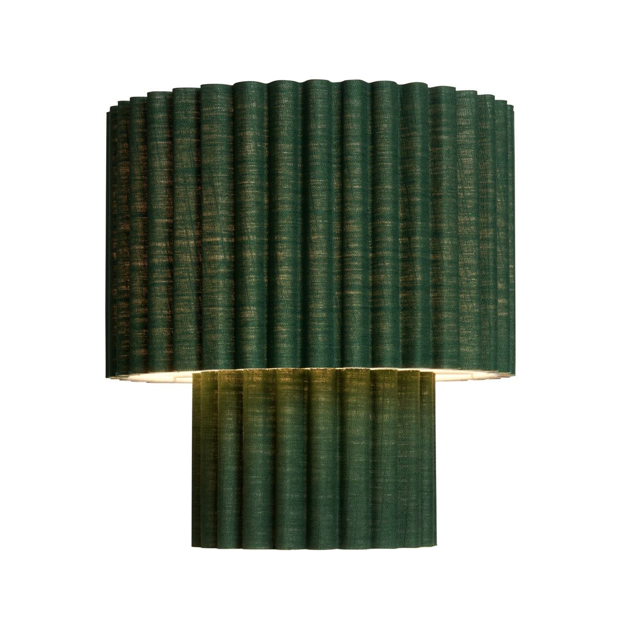 Tallarn Double Shade Pleated Table Lamp Green