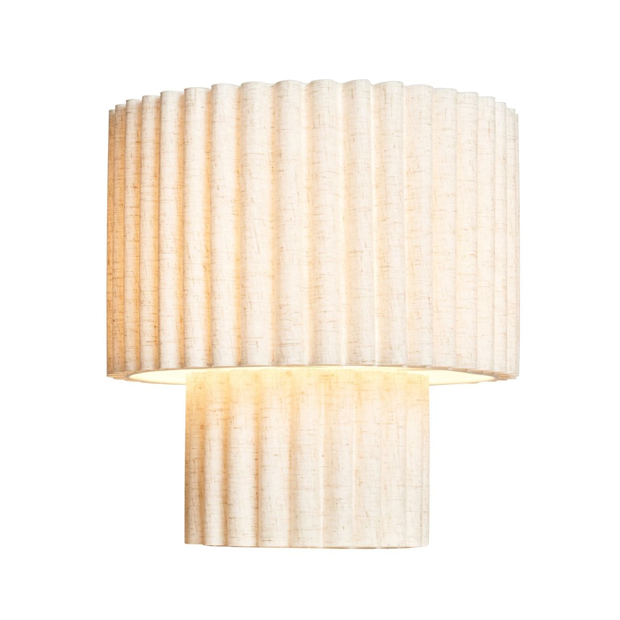 Tallarn Double Shade Pleated Table Lamp Stone