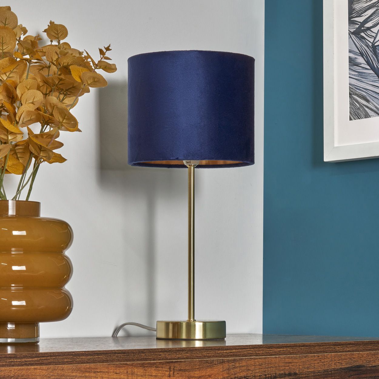 Ersham Velvet Table Lamp Navy