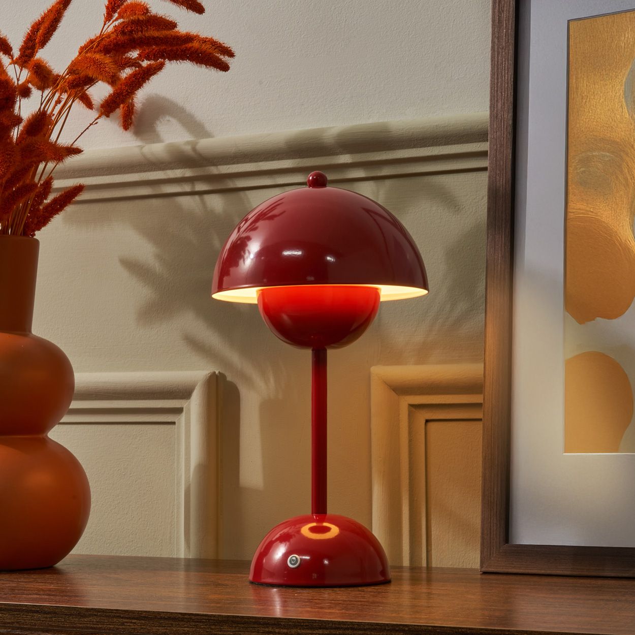 Emsford Rechargeable Table Lamp Red
